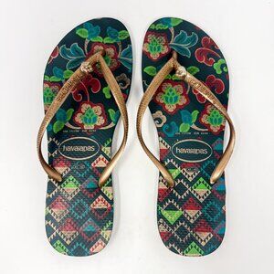 Havaianas Slim Tropical Flip Flops Women's US Size 11/12W EUR Size 43/4